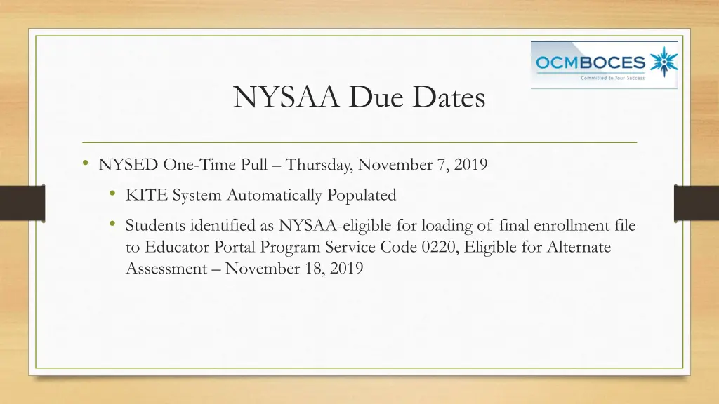 nysaa due dates