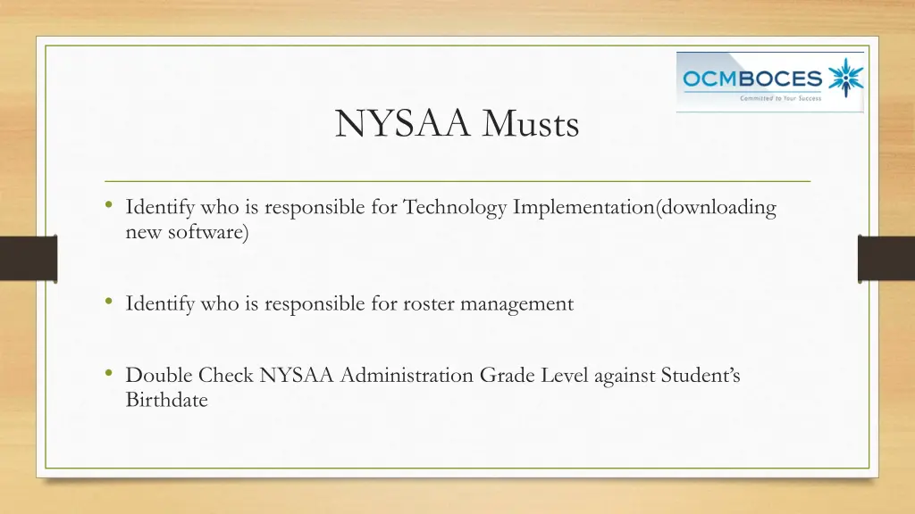 nysaa musts