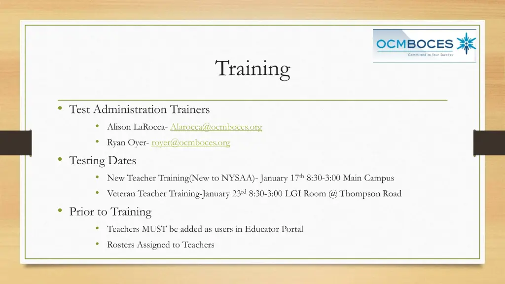 training