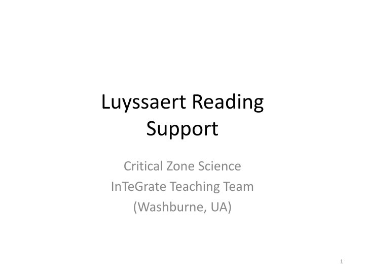 luyssaert reading support