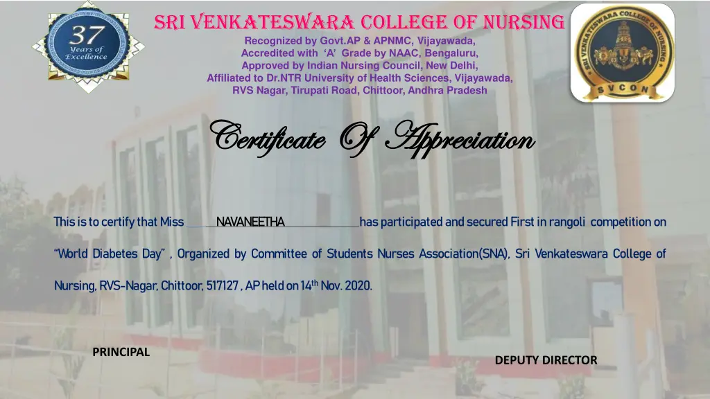 sri venkateswara college of nursing recognized 10