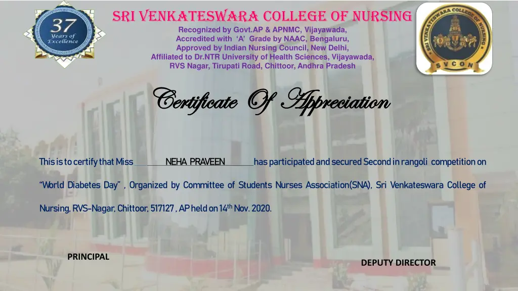 sri venkateswara college of nursing recognized 12