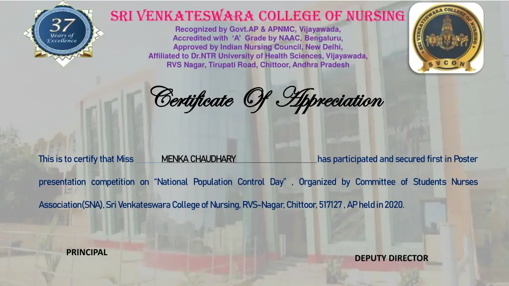 sri venkateswara college of nursing recognized 18