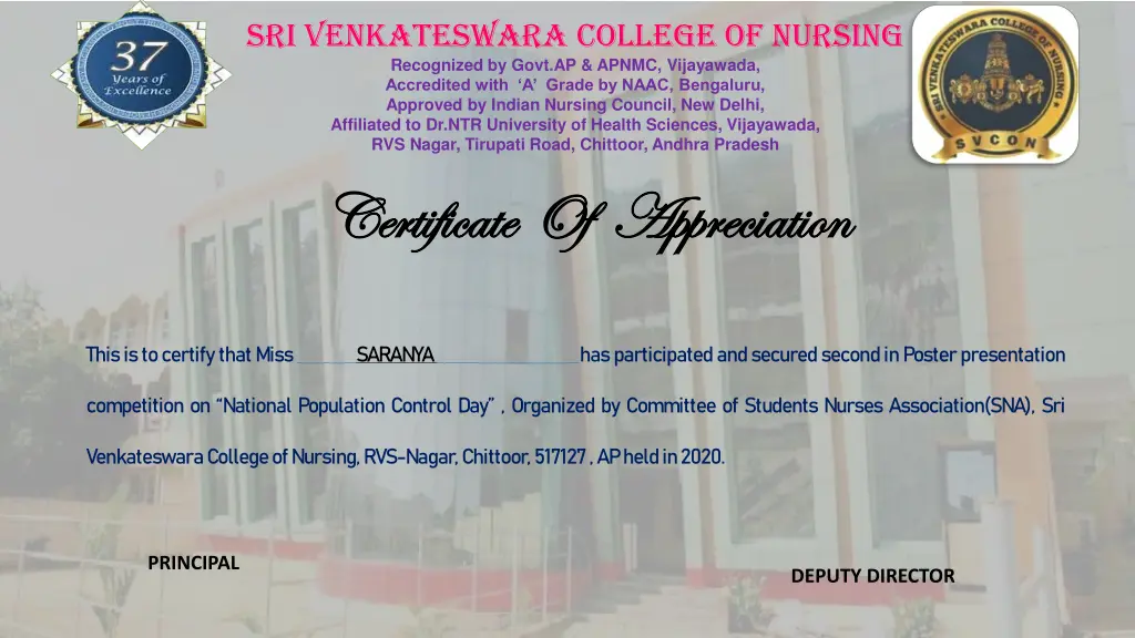 sri venkateswara college of nursing recognized 19