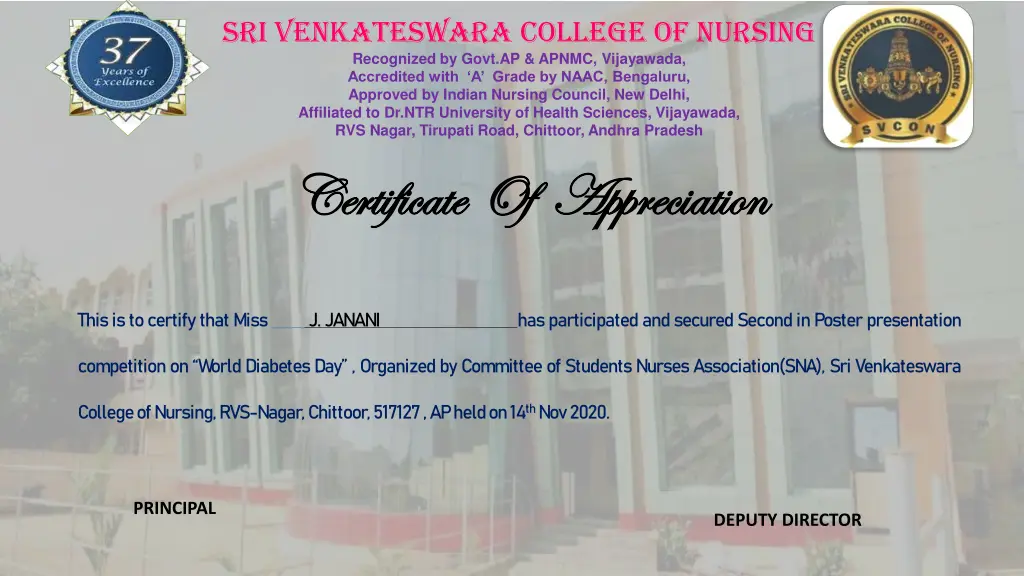 sri venkateswara college of nursing recognized 9