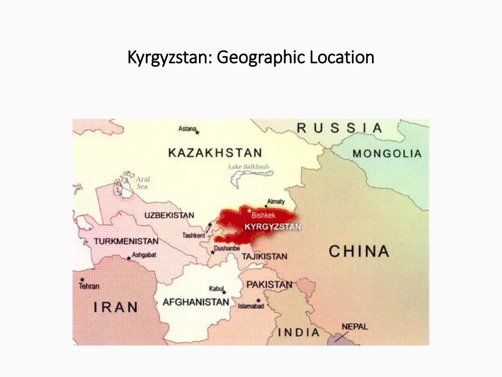 kyrgyzstan geographic location kyrgyzstan