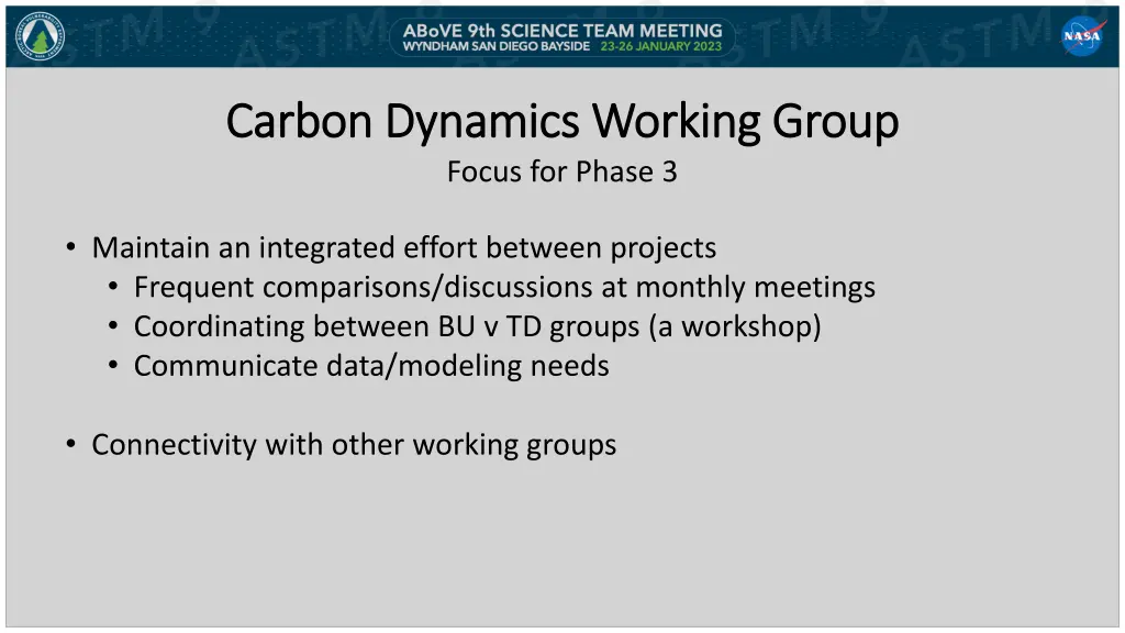 carbon dynamics working group carbon dynamics 2