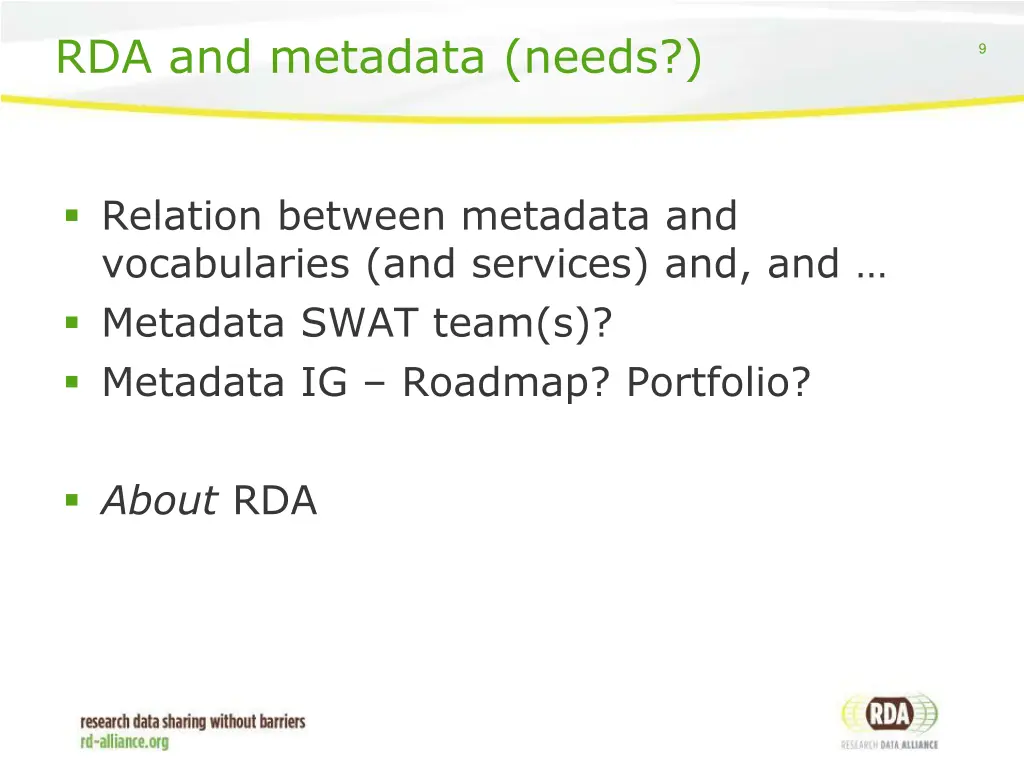 rda and metadata needs 1