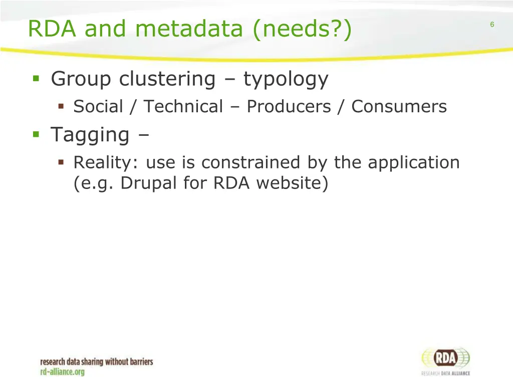 rda and metadata needs