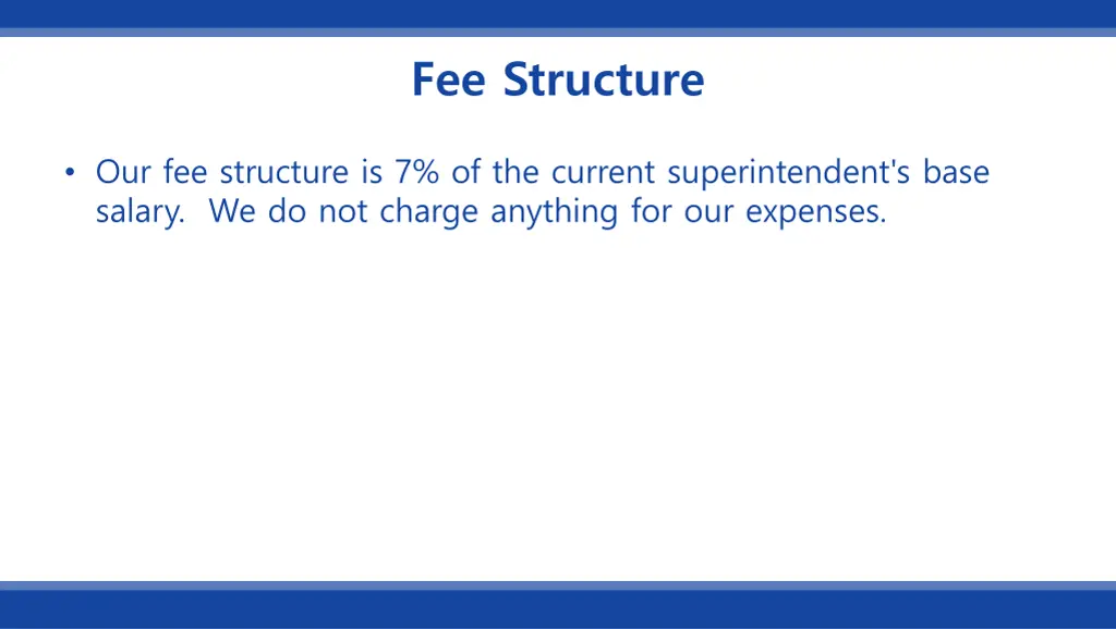 fee structure