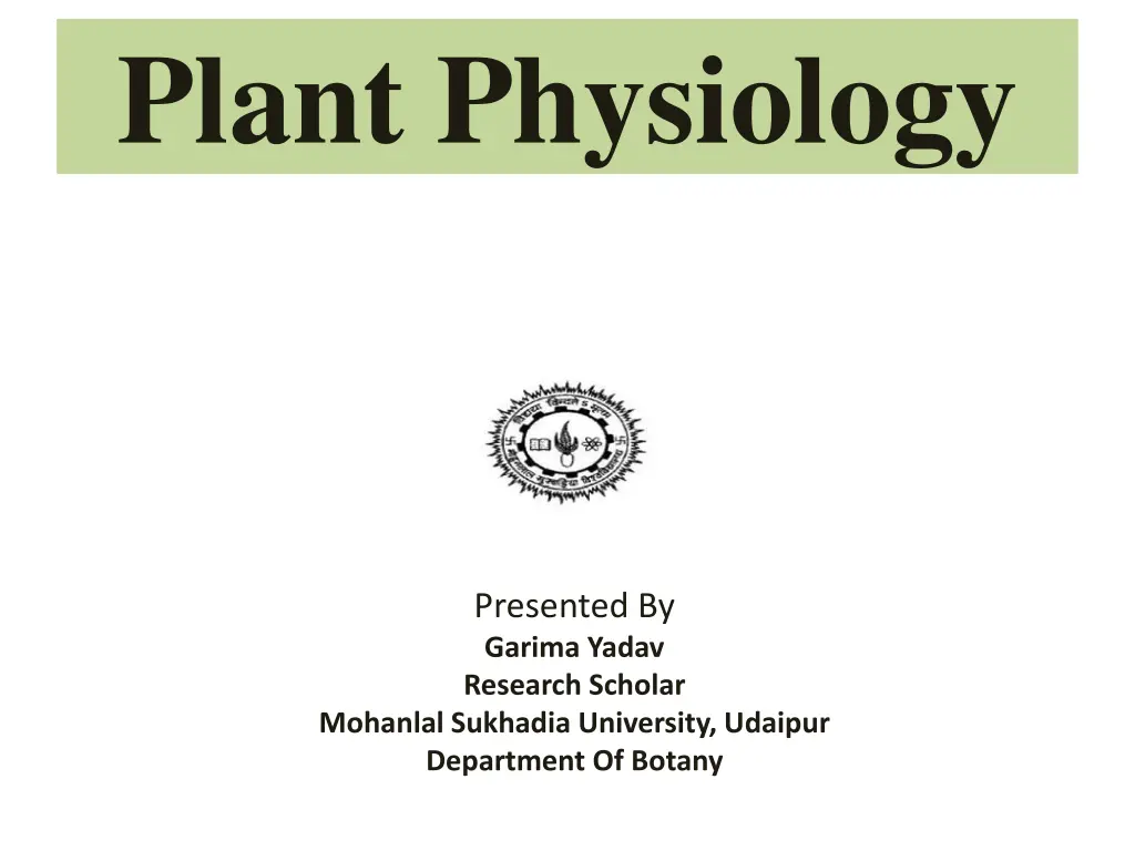 plant physiology