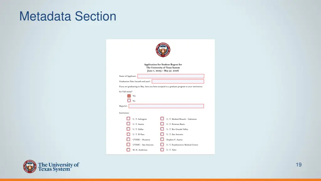 metadata section
