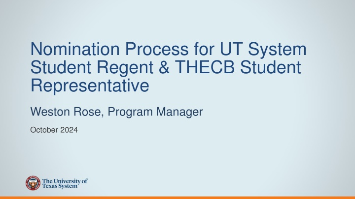 nomination process for ut system student regent