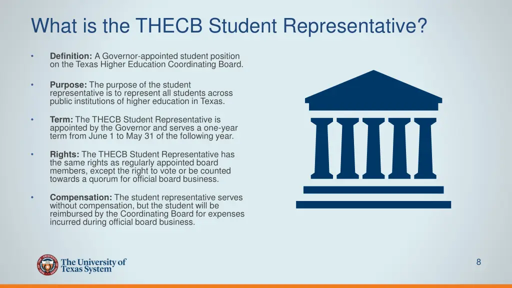 what is the thecb student representative
