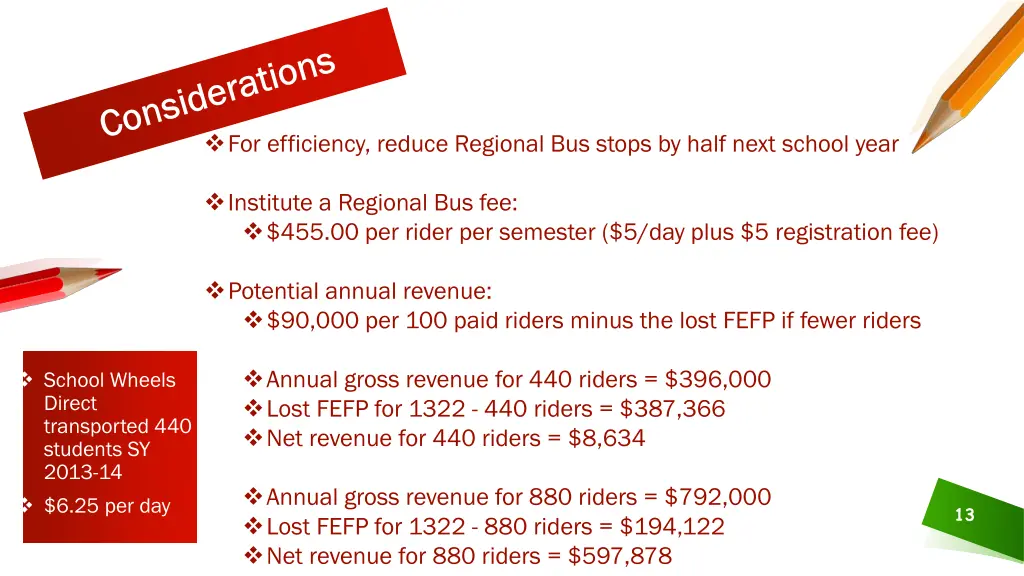 for efficiency reduce regional bus stops by half