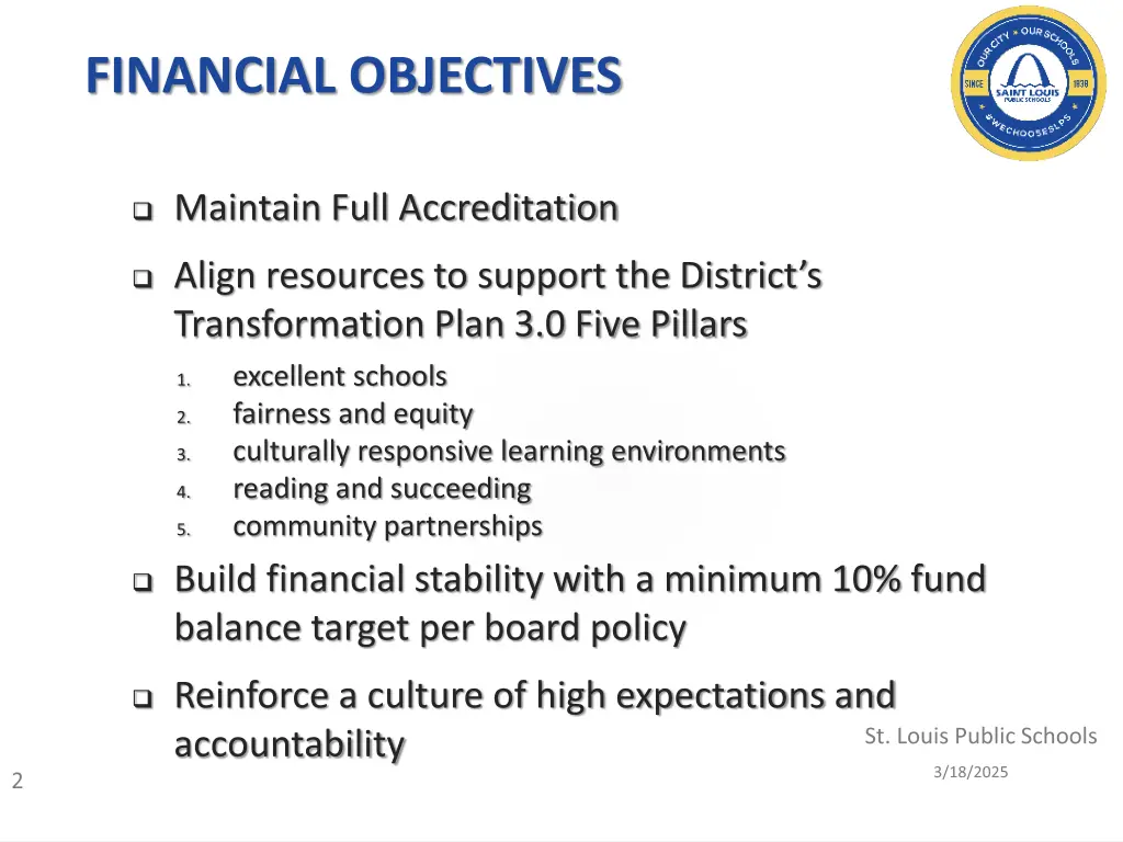 financial objectives