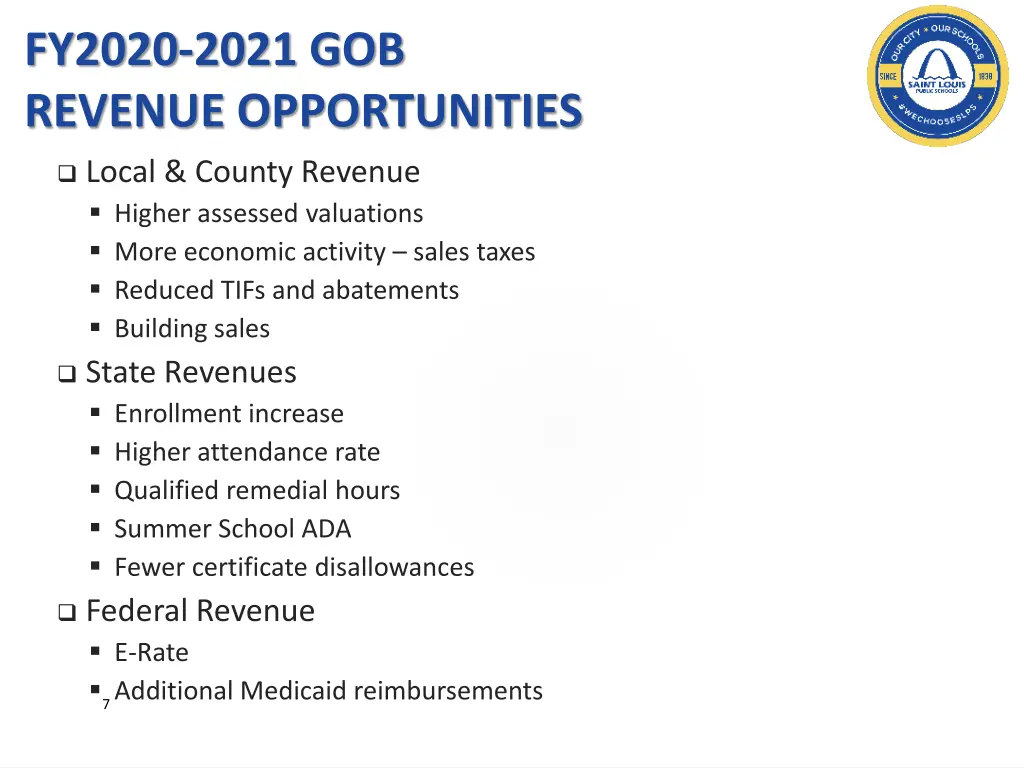 fy2020 2021 gob revenue opportunities
