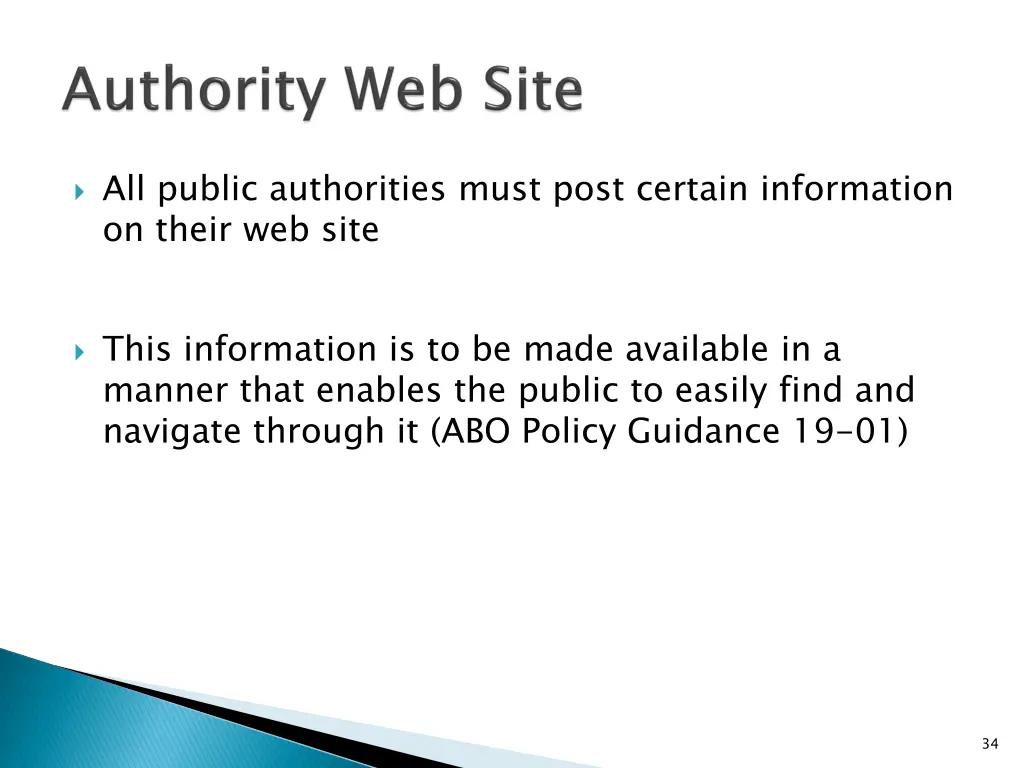 all public authorities must post certain