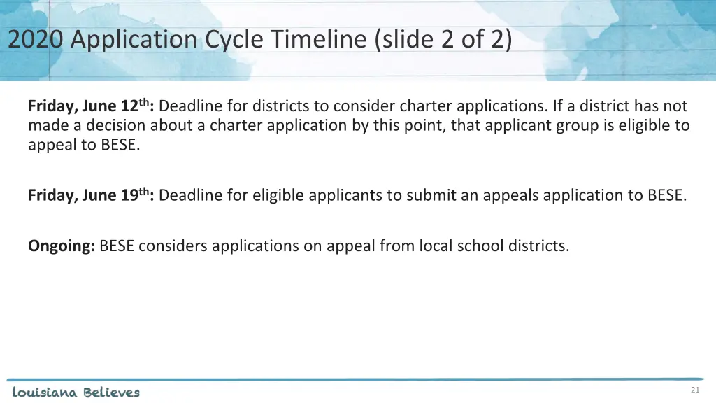 2020 application cycle timeline slide 2 of 2