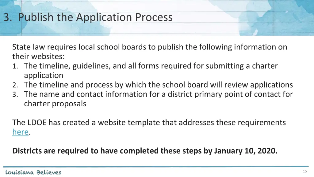 3 publish the application process