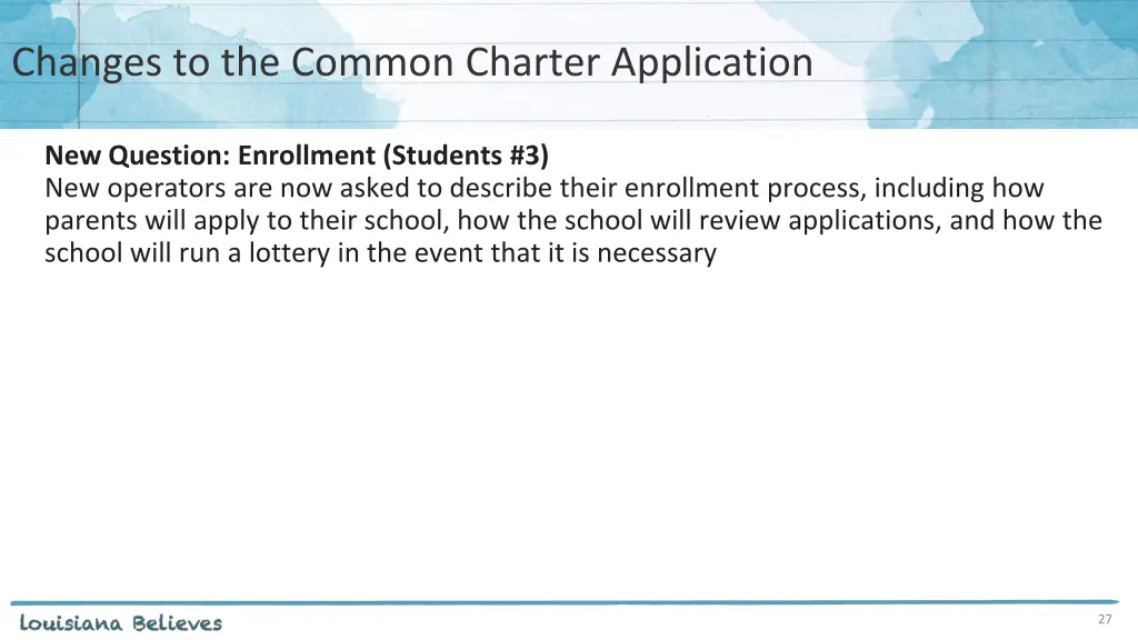 changes to the common charter application 3