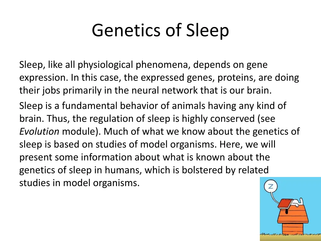 genetics of sleep