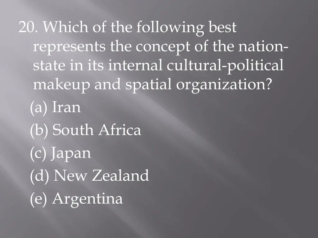 20 which of the following best represents