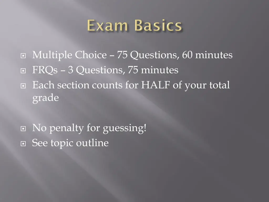 multiple choice 75 questions 60 minutes frqs