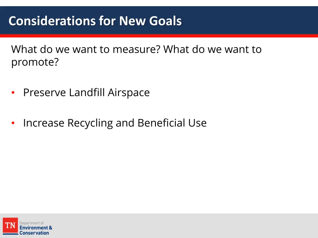 considerations for new goals 1