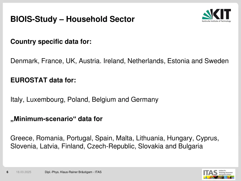 biois study household sector