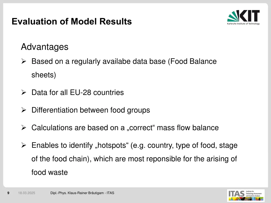 evaluation of model results