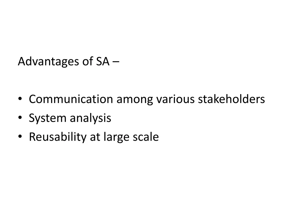 advantages of sa