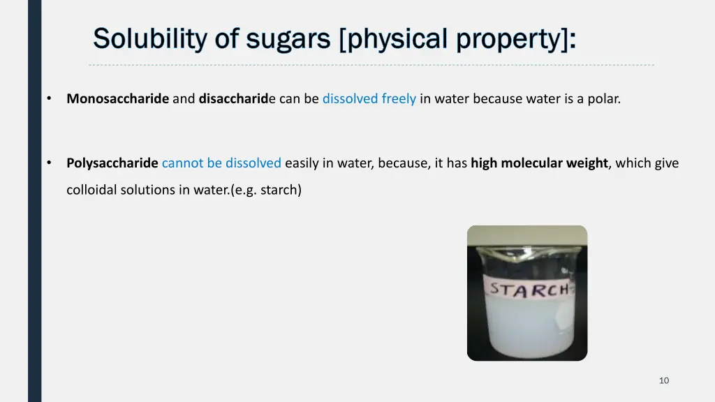 solubility of sugars physical property solubility