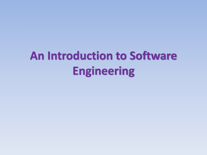 an introduction to software engineering