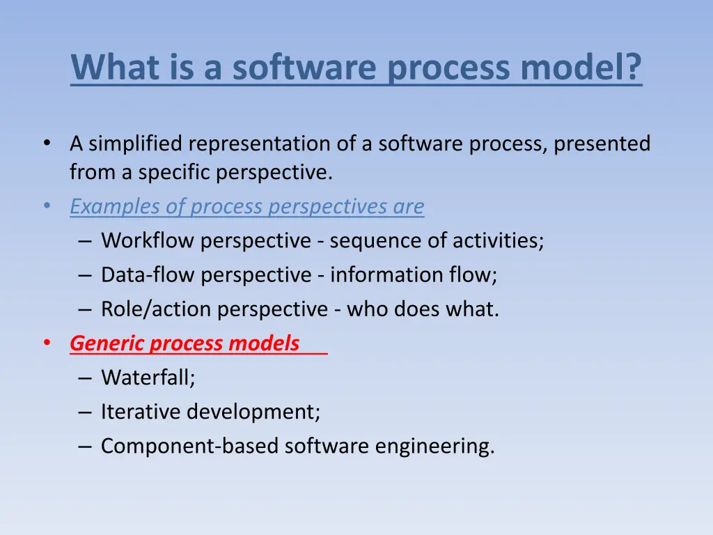 what is a software process model