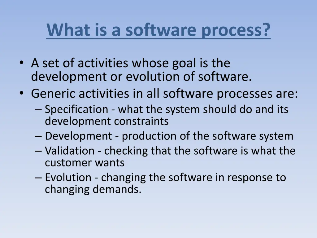 what is a software process