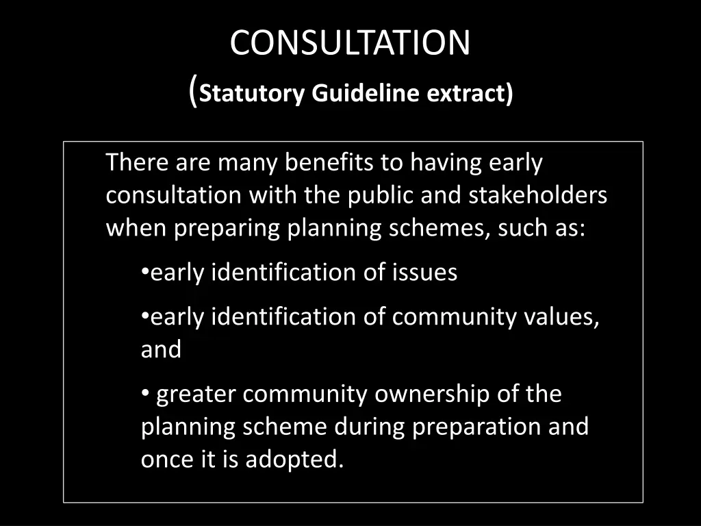 consultation statutory guideline extract