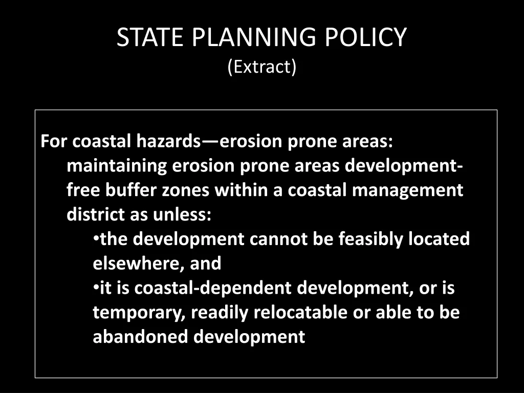 state planning policy extract
