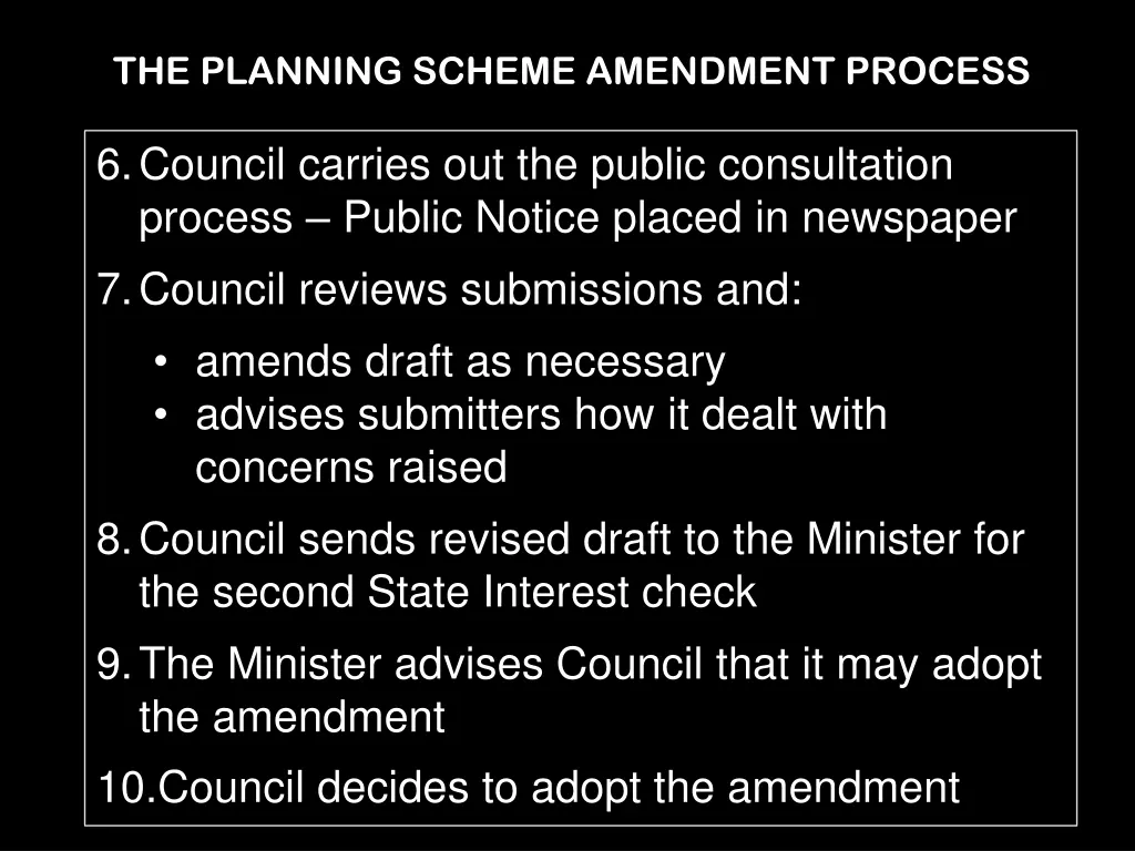 the planning scheme amendment process 1