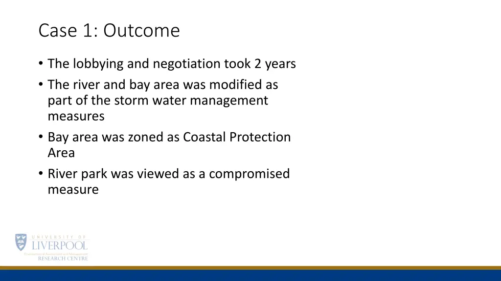 case 1 outcome