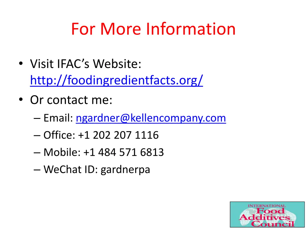 for more information
