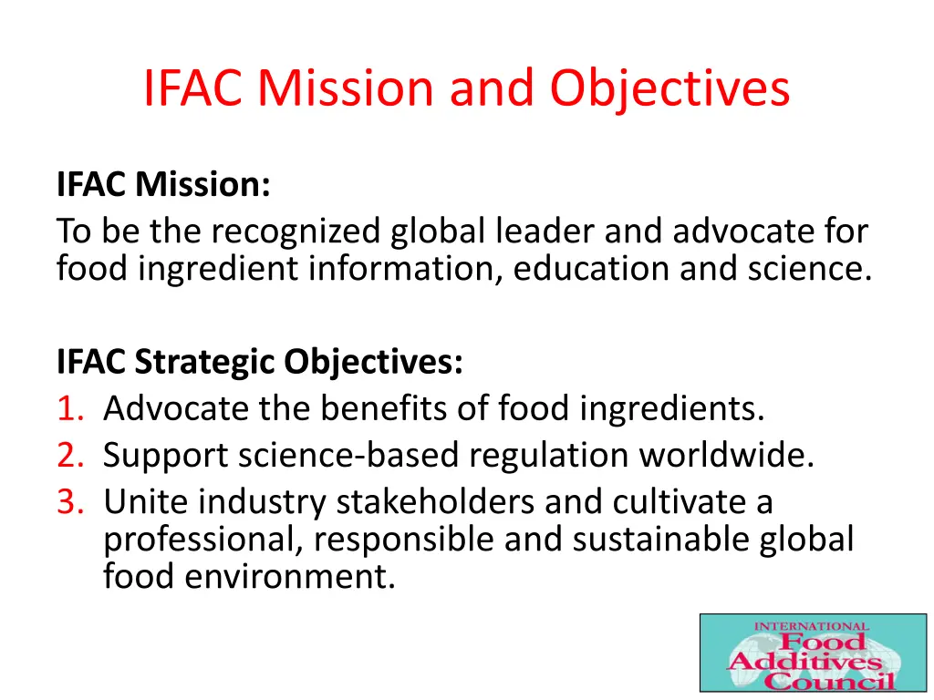 ifac mission and objectives