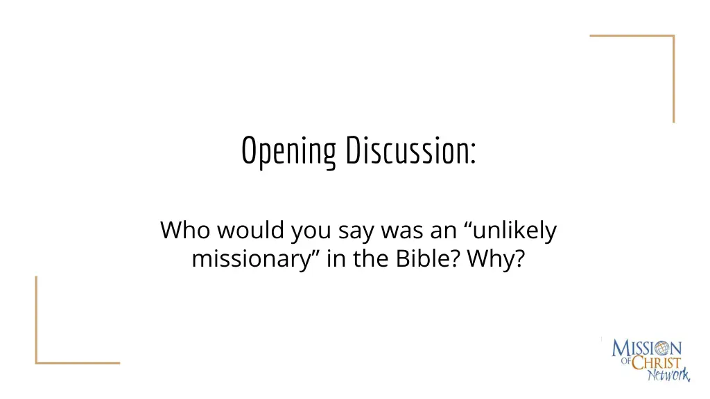 opening discussion