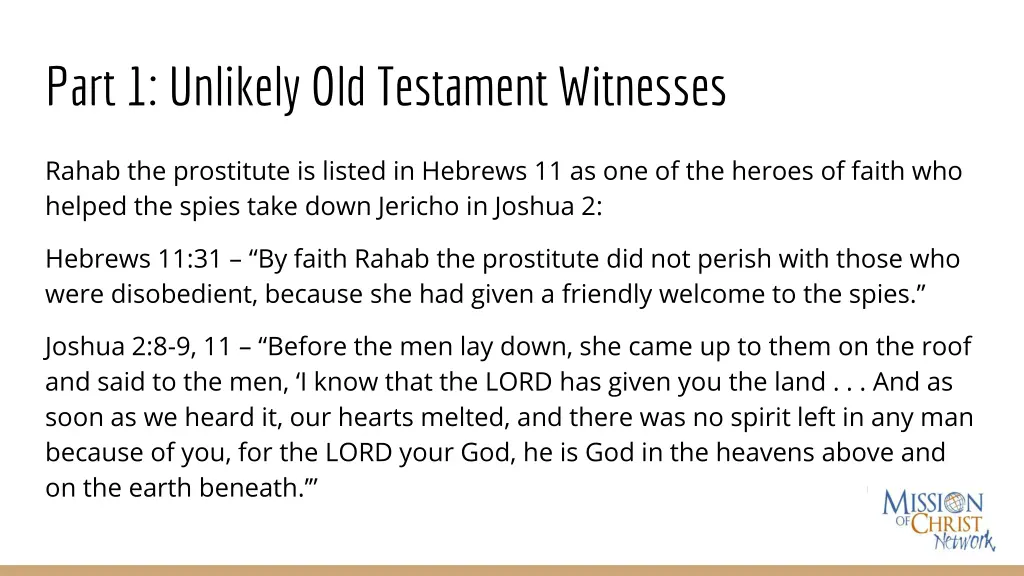 part 1 unlikely old testament witnesses 1