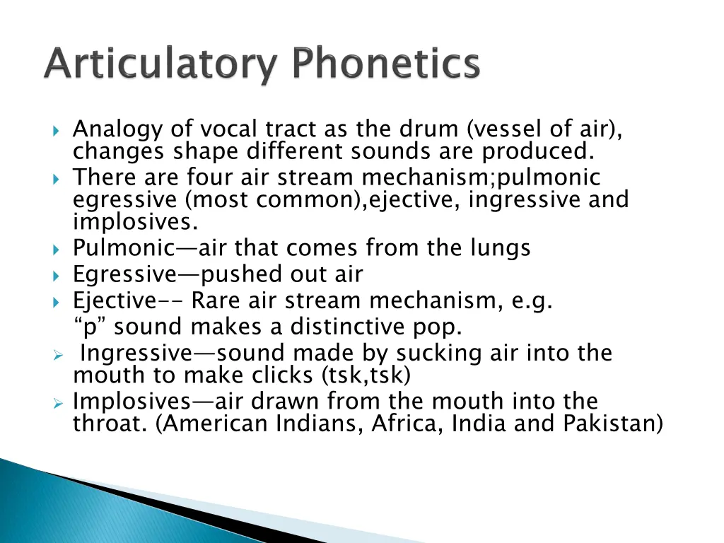 analogy of vocal tract as the drum vessel