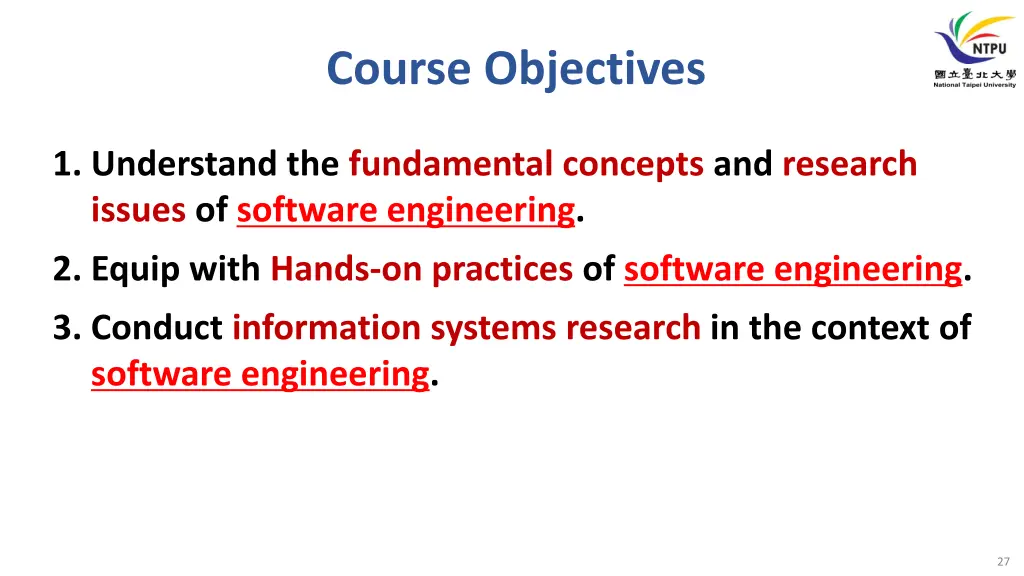 course objectives 1