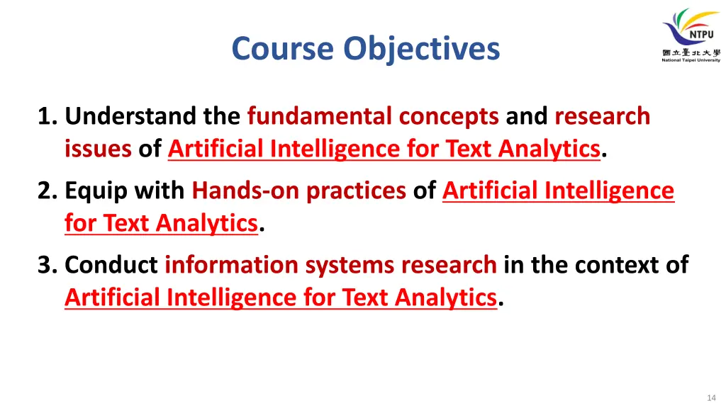 course objectives