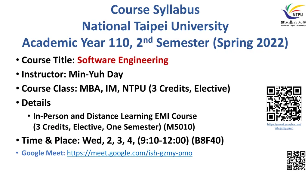 course syllabus national taipei university 1