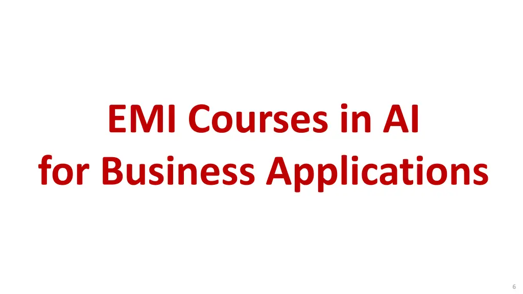 emi courses in ai for business applications