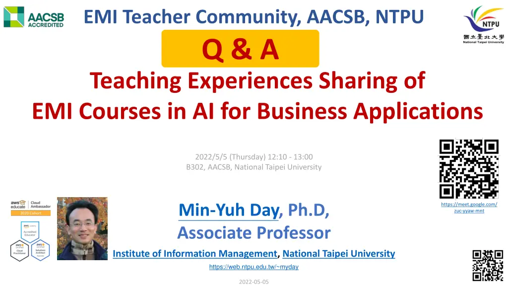 emi teacher community aacsb ntpu q a